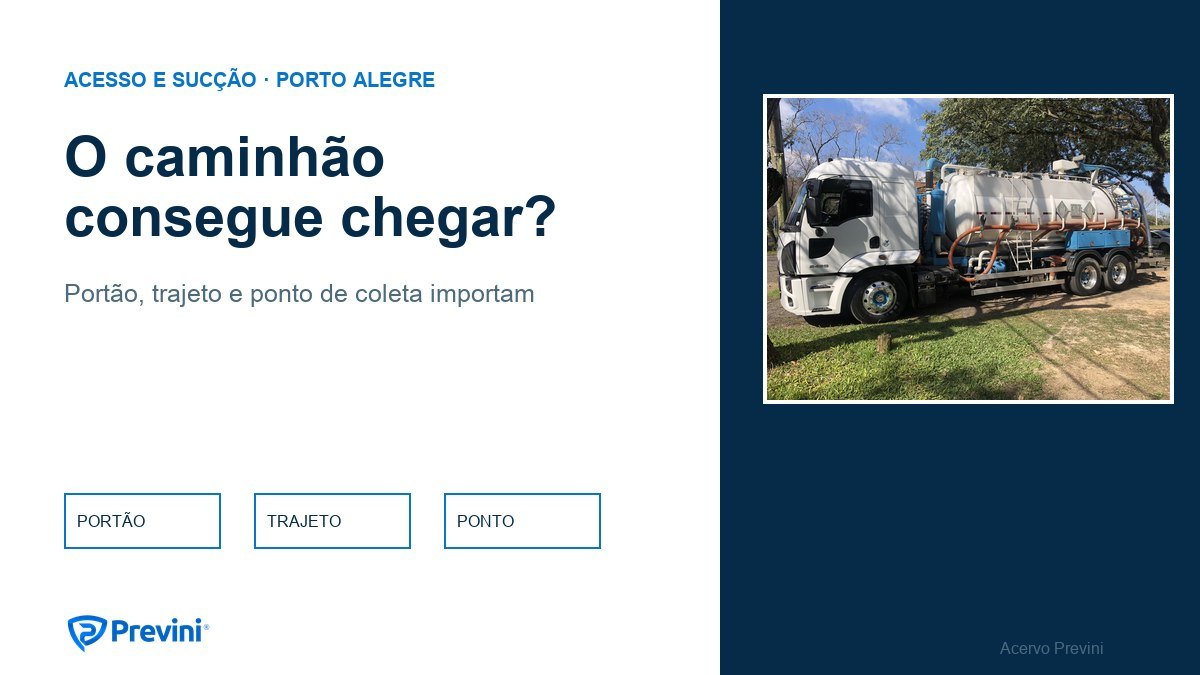 Limpa-fossa em Porto Alegre: como preparar acesso e ponto de sucção antes da visita